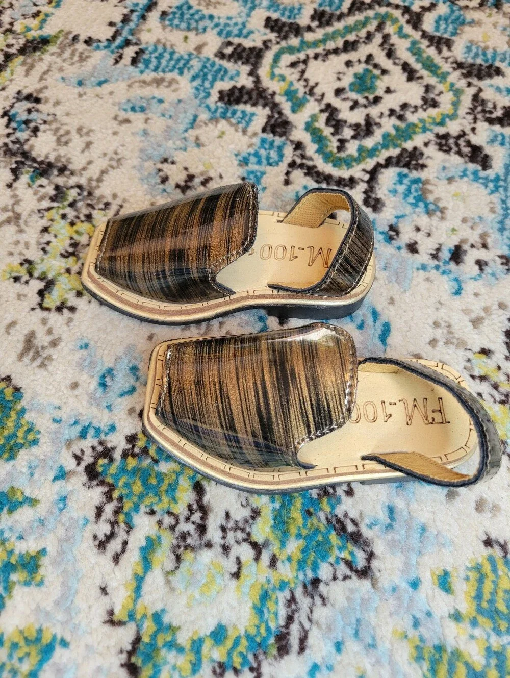 Handcrafted FM Metallic Gold Leather Slingback Peshawari Chappals Sandals, Tod 3